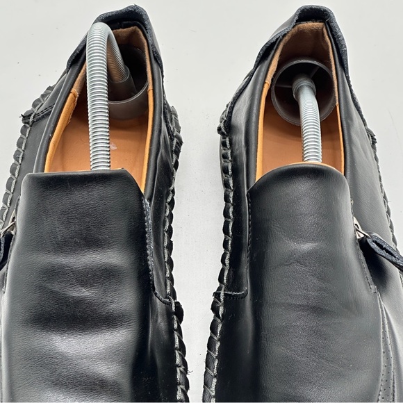 Men 100% Caoutchouc Black Fashion Leather Shoes Size (43) 10 - Picture 6 of 13